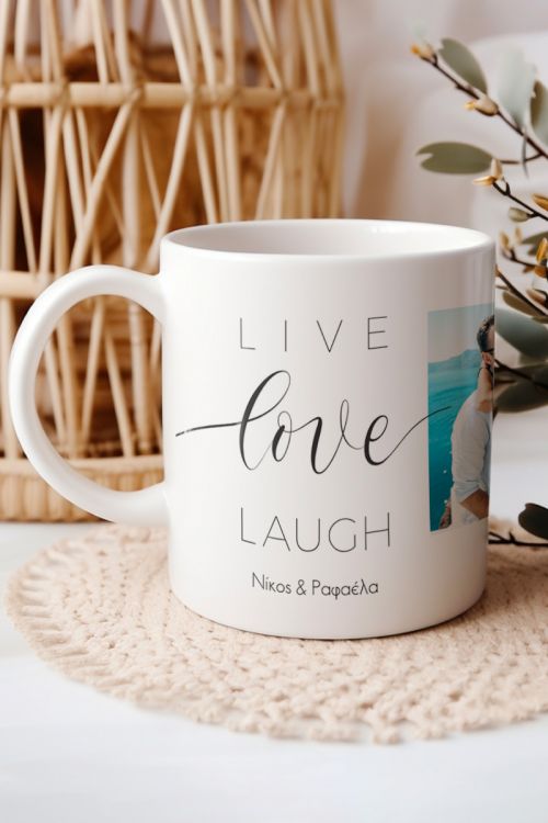 Κούπα Προσωποποιημένη, Για Ζευγάρια, Live Love Laugh