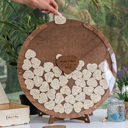 Premium Ξύλινο Ευχολόγιο, love Circle, Προσωποποιημένο