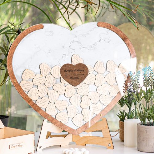Premium Ξύλινο Ευχολόγιο, Fancy Heart, Προσωποποιημένο