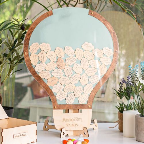 Premium Ξύλινο Ευχολόγιο, Fantastic Balloon, Προσωποποιημένο