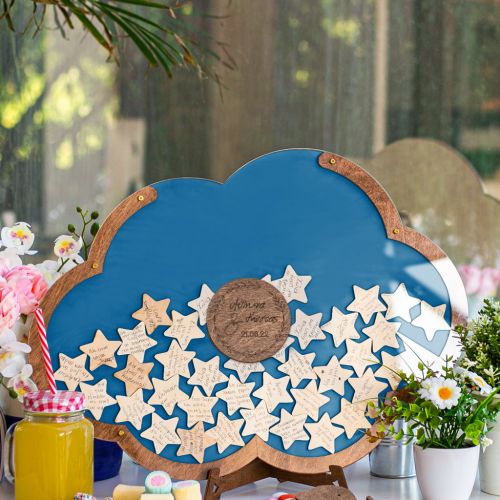 Premium Ξύλινο Ευχολόγιο, Blue Cloud, Προσωποποιημένο