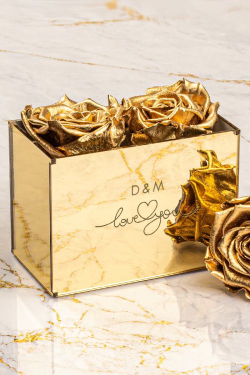 Παντοτινά Τριαντάφυλλα, Forever Gold Rose Mirror - Love You