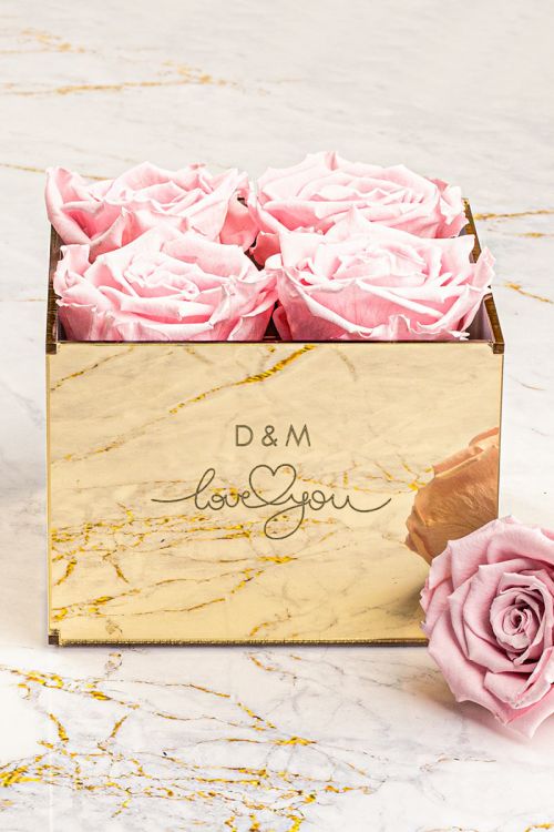Παντοτινά Τριαντάφυλλα, Forever Pink Rose Mirror - Love You