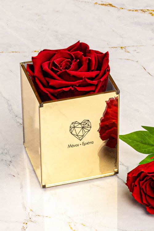 Παντοτινά Τριαντάφυλλα, Forever Red Rose Mirror - Geometric Heart
