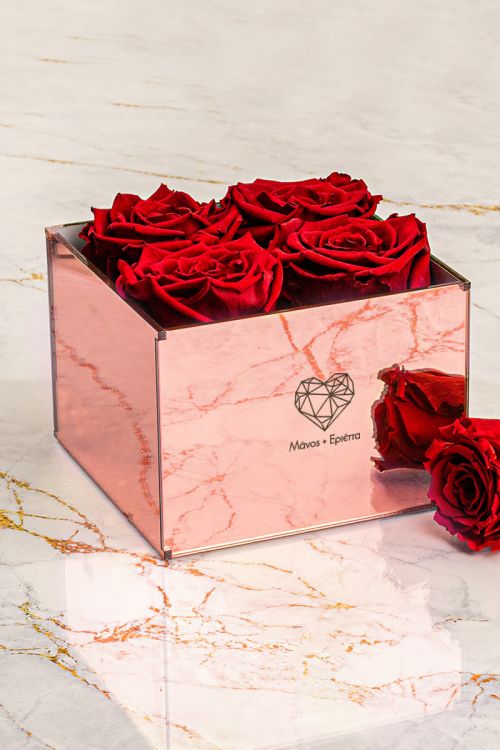 Παντοτινά Τριαντάφυλλα, Forever Rose Pink Gold - Geometric Love