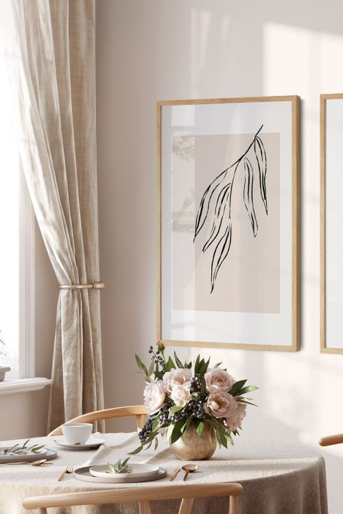 Line Art Black Abstract No58 Premium Poster