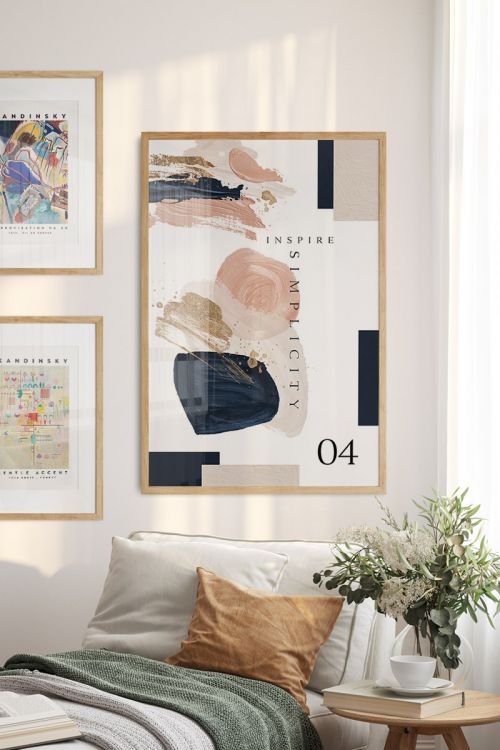 Inspire Simplicity Blue No4 Premium Poster