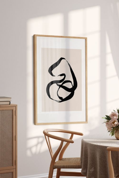 Line Art Black Abstract No62 Premium Poster