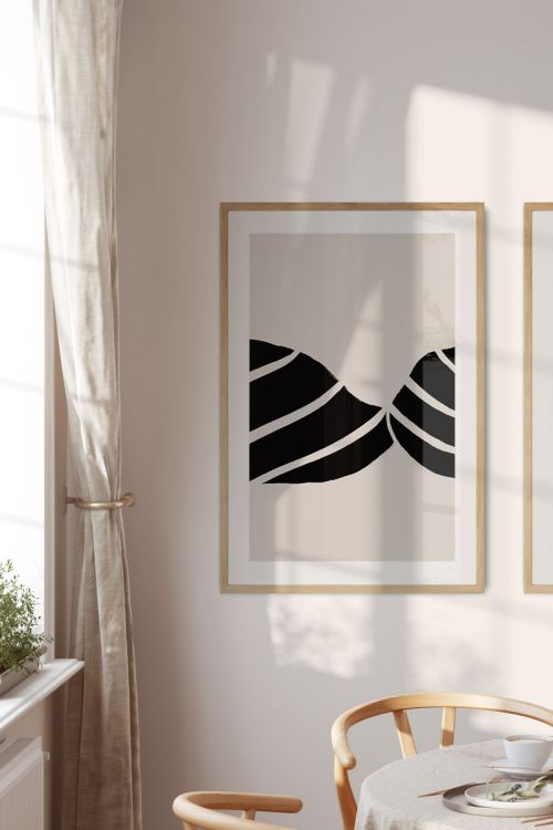 Line Art Black Abstract No2 Premium Poster