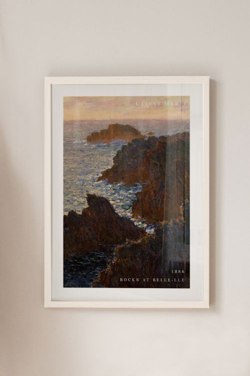 Claude Monet Rocks At Belle Lle Premium Poster