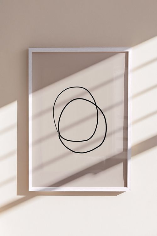 Line Art Black Abstract No72 Premium Poster
