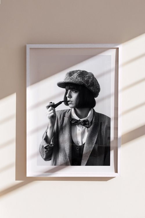 Black And White Female Portrait No4 Premium Poster