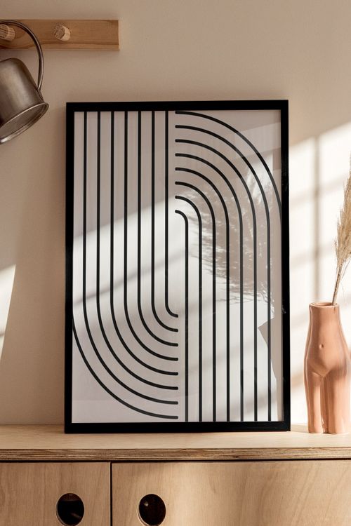 Curved Lines No1 Premium Poster