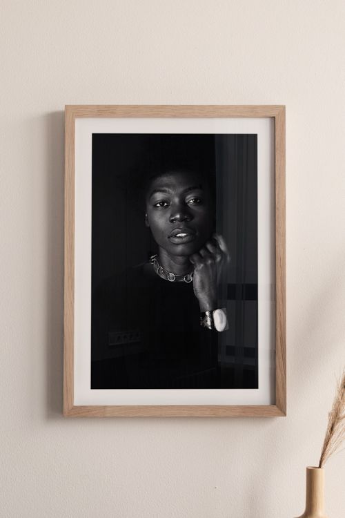 Black And White Female Portrait No3 Premium Poster