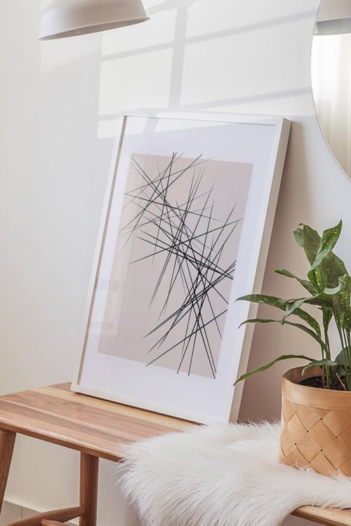 Line Art Black Abstract No63 Premium Poster