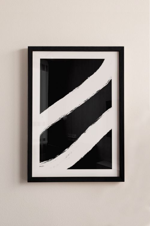Line Art Black Abstract No8 Premium Poster