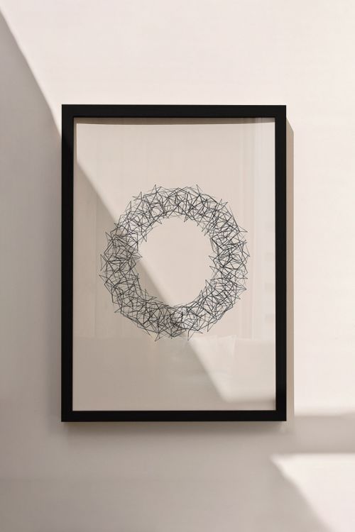 Line Art Black Abstract No67 Premium Poster