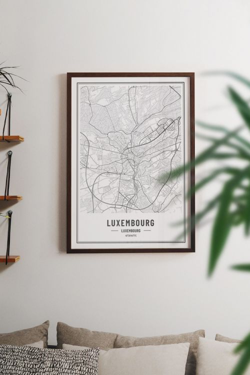 Luxembourg Map Premium Poster