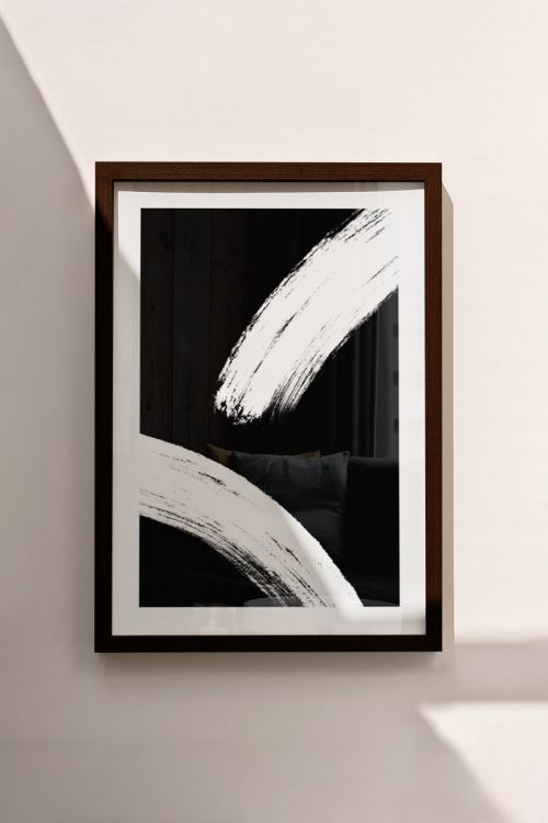 Line Art Black Abstract No7 Premium Poster