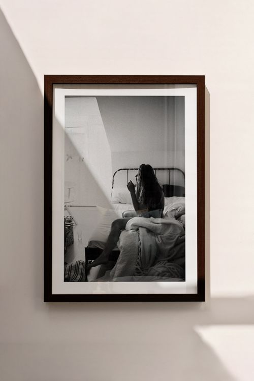 Chilling On The Bed Premium Poster