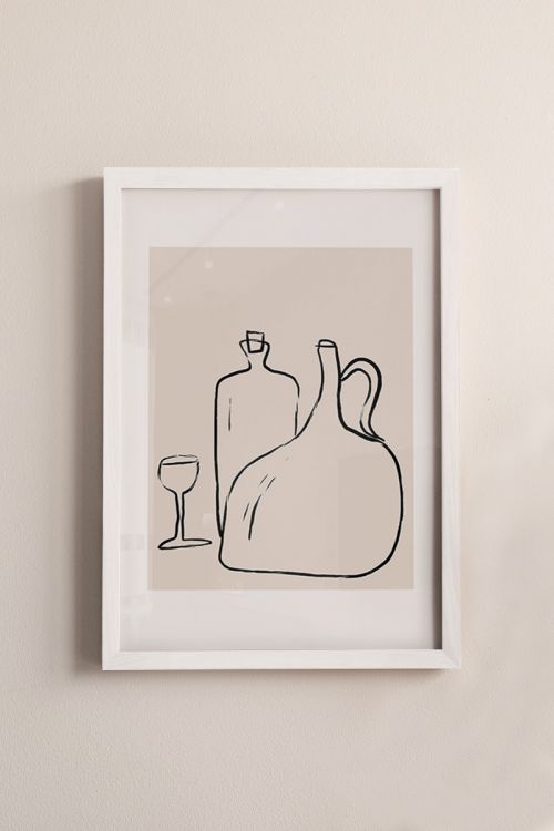 Line Art Black Abstract No57 Premium Poster