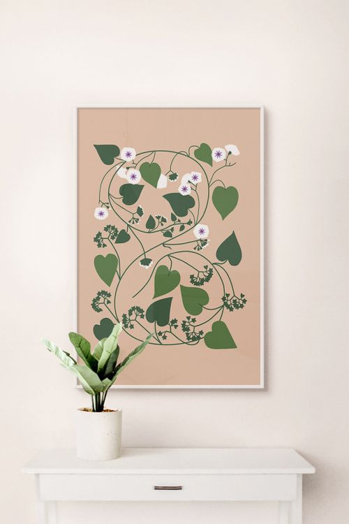 Abstract Flower Pattern Premium Poster