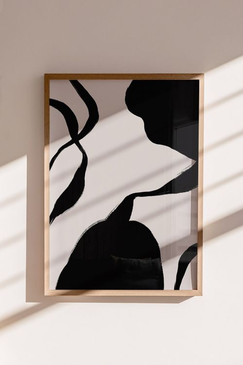 Line Art Black Abstract No20 Premium Poster