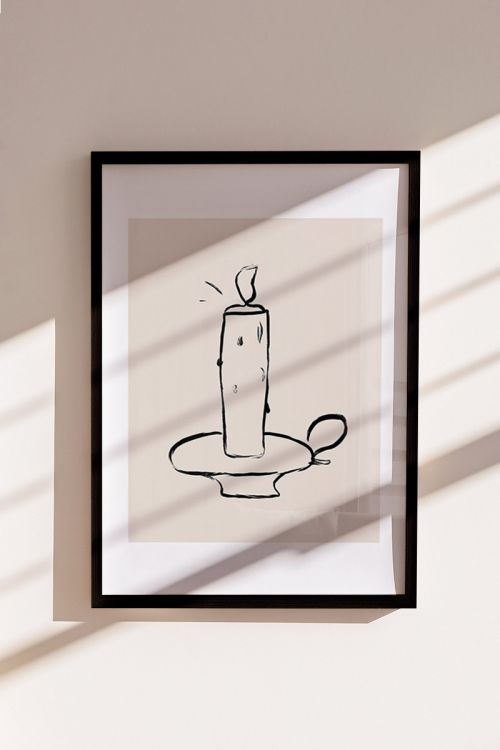 Line Art Black Abstract No27 Premium Poster
