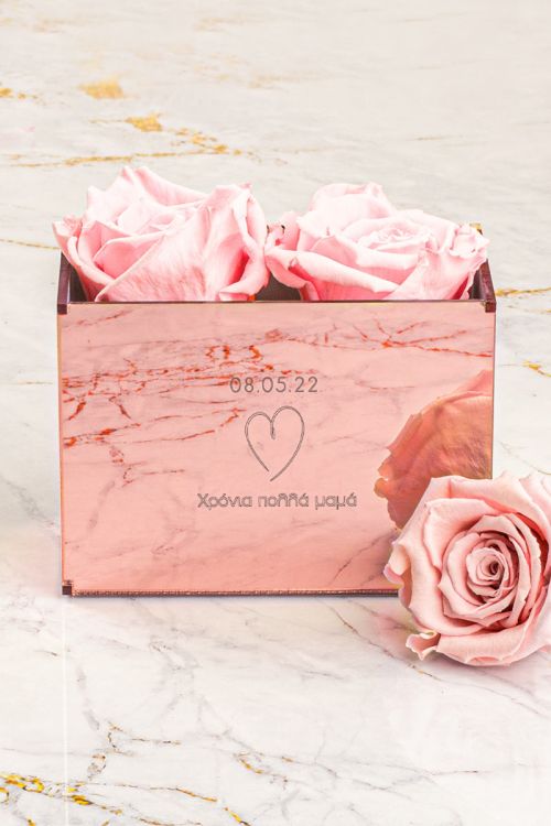 Παντοτινά Τριαντάφυλλα, Forever Rose Pink Gold - Heart Line Mom