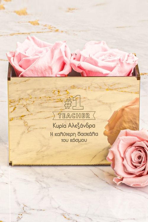 Παντοτινά Τριαντάφυλλα, Forever Pink Rose Mirror - Number One Teacher