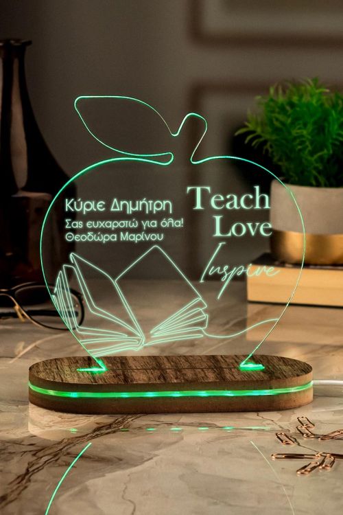Επιτραπέζιο Φωτιστικό Led, Δώρο για Δάσκαλο, Teach Love