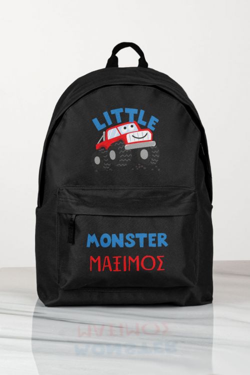 Σχολική Τσάντα Δημοτικού, Μαύρο Χρώμα, Little Monster