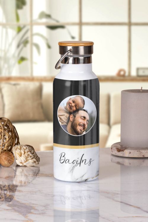 Μπουκάλι Θερμός, Ανοξείδωτo με Προσωποποίηση, Simple Marble