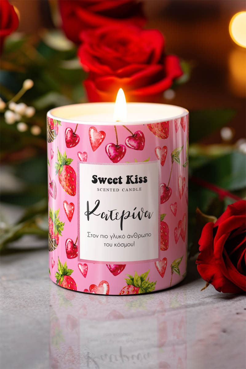 Αρωματικό Κερί, Χειροποίητο με Άρωμα Vanilla Cream, Sweet Kiss