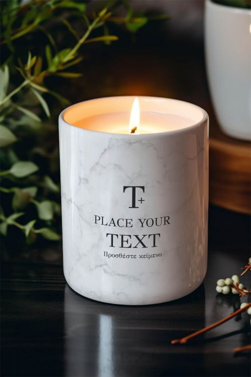 Αρωματικό Κερί, Χειροποίητο με Άρωμα Vanilla Cream, Marble DIY