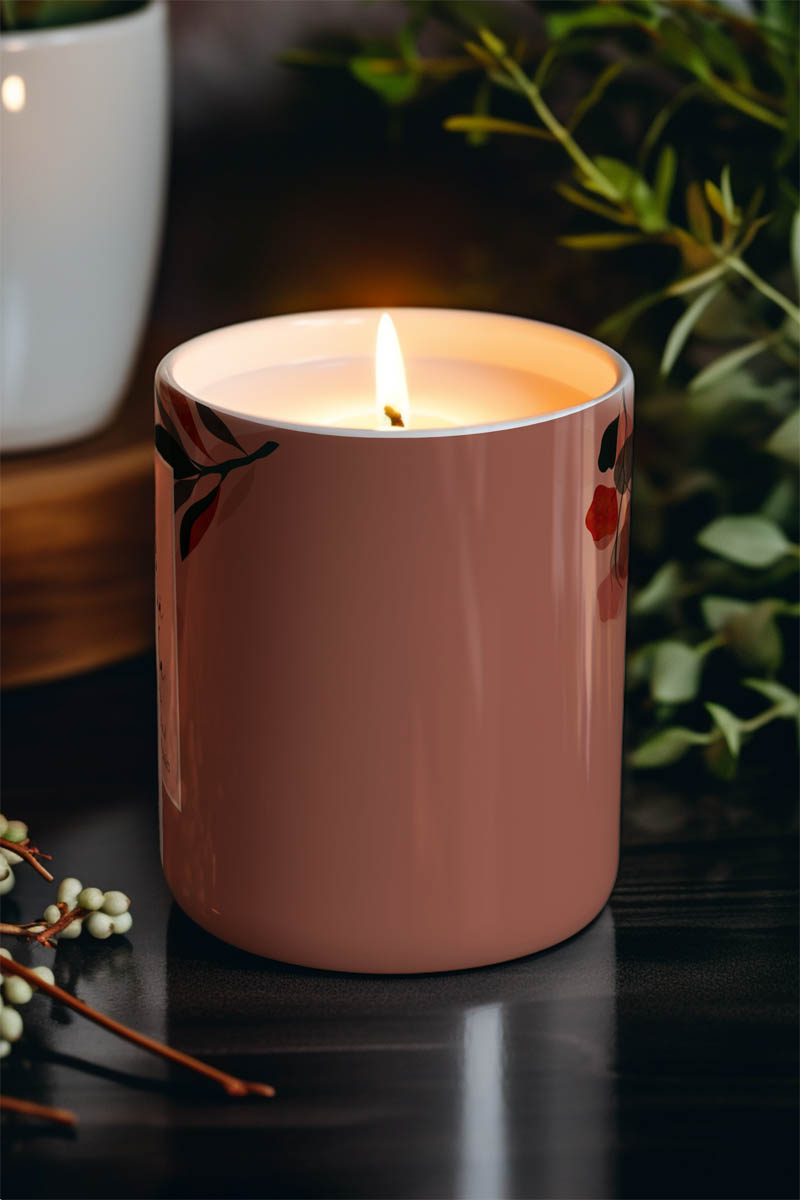 Αρωματικό Κερί, Χειροποίητο με Άρωμα Vanilla Cream, Tree Leafs