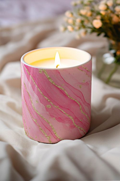 Αρωματικό Κερί, Χειροποίητο με Άρωμα Vanilla Cream, Pink Gold