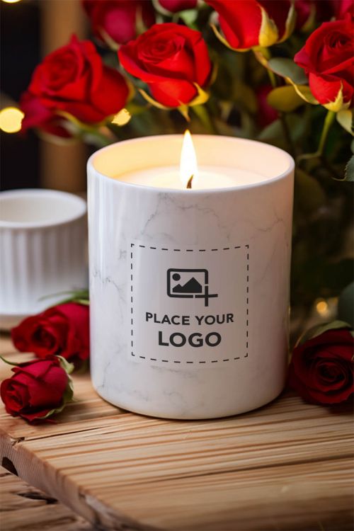 Αρωματικό Κερί, Χειροποίητο με Άρωμα Vanilla Cream, Marble DIY