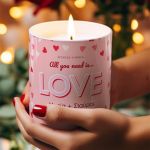 Αρωματικό Κερί, Χειροποίητο με Άρωμα Vanilla Cream, love