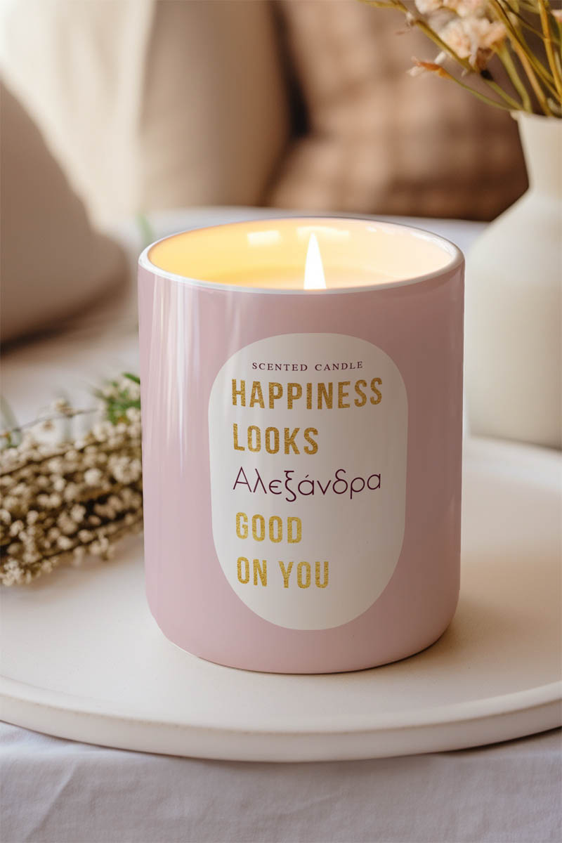 Αρωματικό Κερί, Χειροποίητο με Άρωμα Vanilla Cream, Happiness