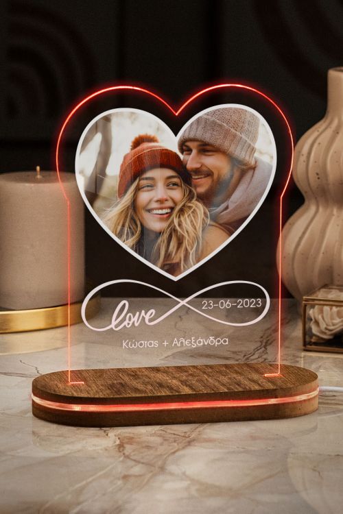 Φωτιστικο Led Προσωποποιημένο με Σχέδιο Infinity Love