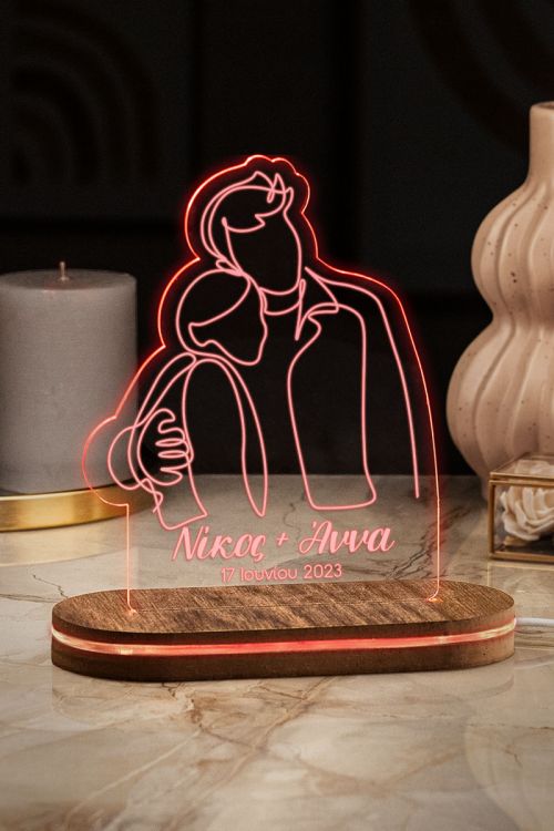 Φωτιστικο Led Προσωποποιημένο με Σχέδιο Neon Couple