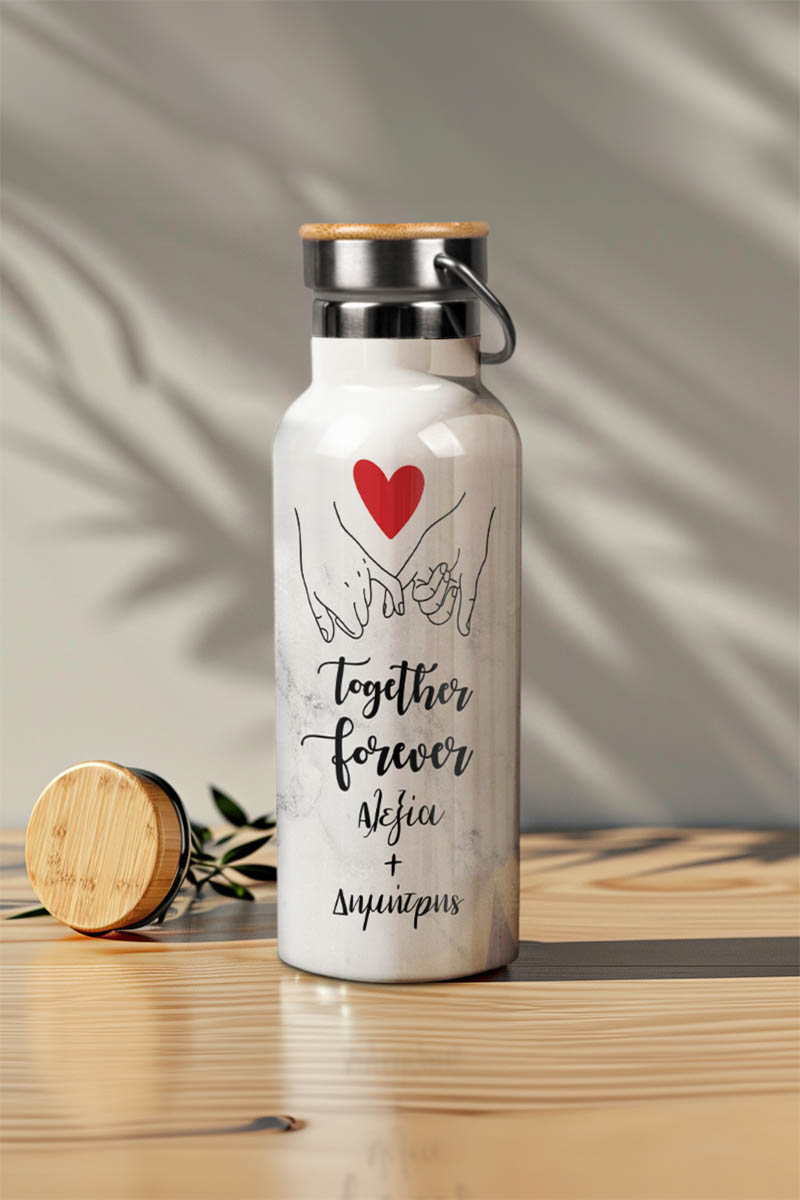 Μπουκάλι Θερμός Ανοξείδωτo με Σχέδιο Together Forever