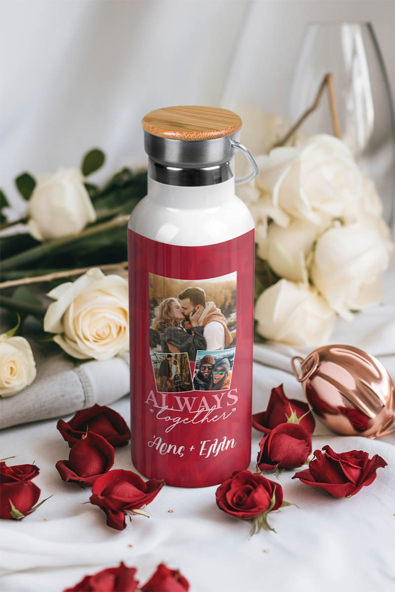 Μπουκάλι Θερμός Ανοξείδωτo με Σχέδιο Always Together