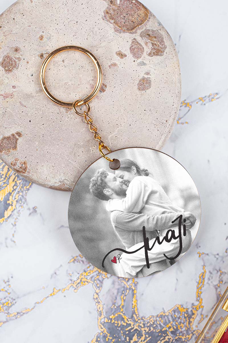 Ξύλινο Μπρελόκ Κλειδιών με Φωτογραφία, Together