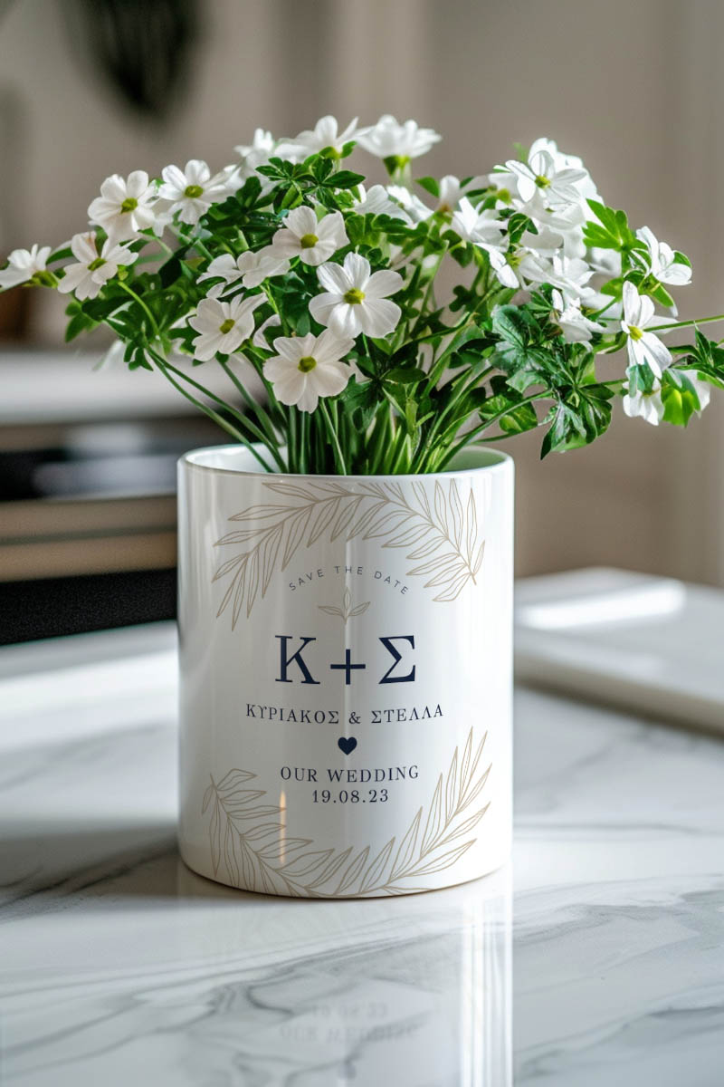 Κασπώ Προσωποποιημένο με Σχέδιο Wedding Leaves