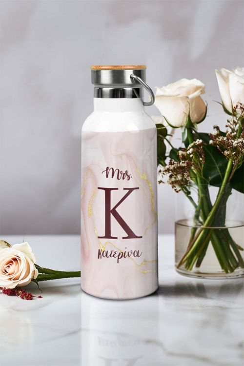 Μπουκάλι Θερμός Ανοξείδωτo με Σχέδιο Mrs Marble