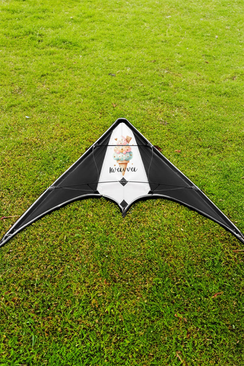 Μεγάλος Χαρταετός Προσωποποιημένος Ακροβατικός Υφασμάτινος με Σπάγο Και Θήκη Μεταφοράς, 160x75εκ, Ice-cream