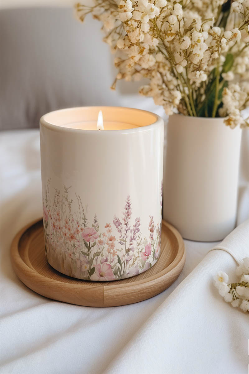 Αρωματικό Κερί, Χειροποίητο με Άρωμα Vanilla Cream, Wild Flower