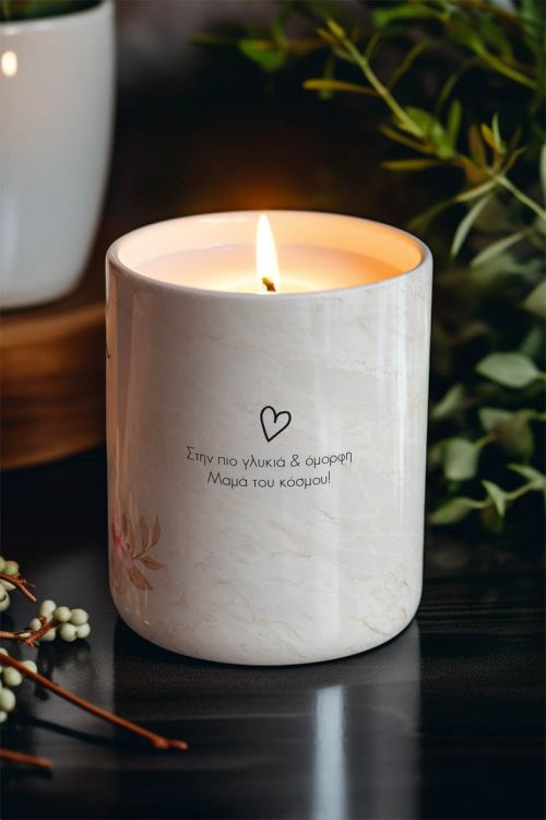Αρωματικό Κερί, Χειροποίητο με Άρωμα Vanilla Cream, Rose Mom